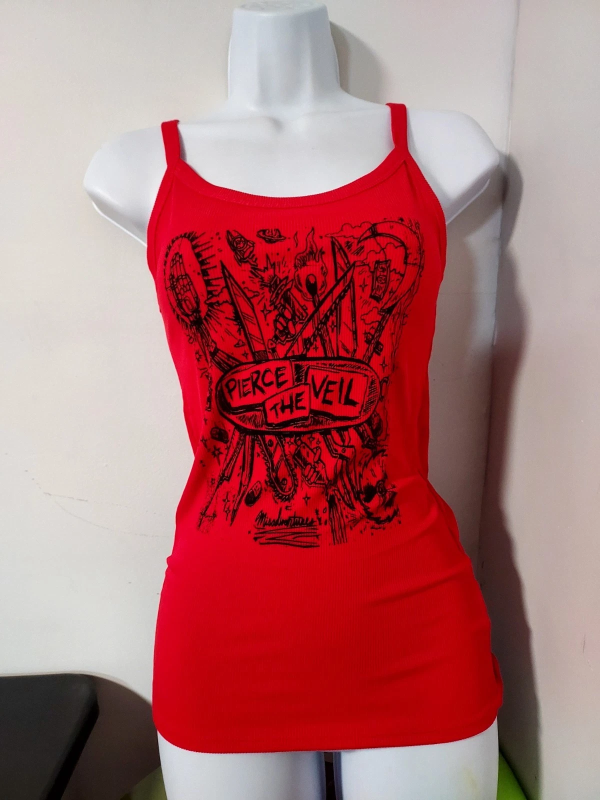 Pierce the Veil misadventures Tank Top [Red]