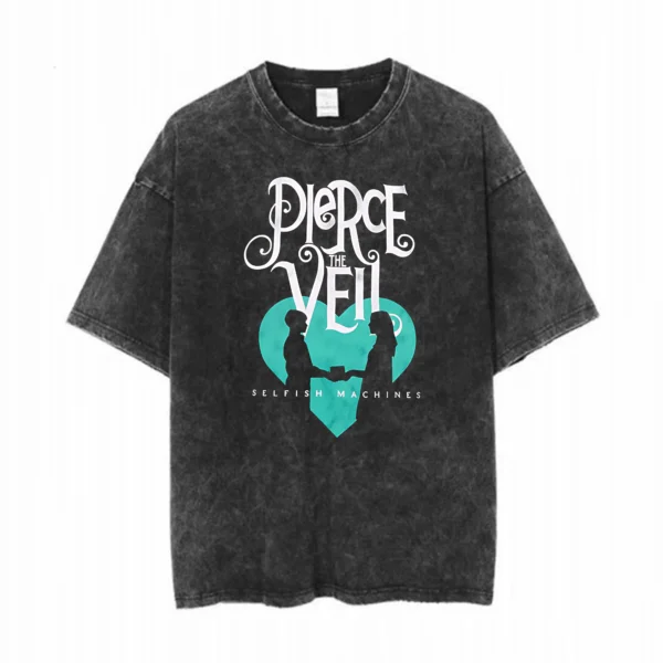 SELFISH MACHINES LOGO HEART STACK T-SHIRT