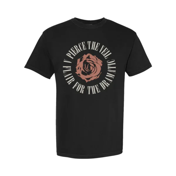 A FLAIR FOR THE DRAMATIC ROSE T-SHIRT BLACK