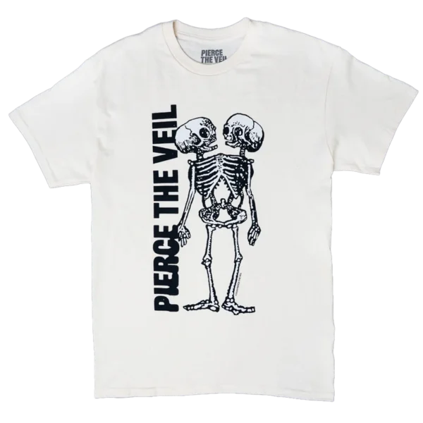 TAN CONJOINED SKELETON T-SHIRT